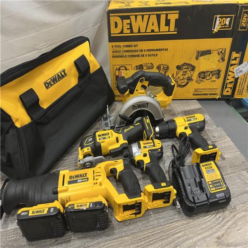 AS-IS DEWALT  20V MAX Lithium-Ion Brushless Cordless 5-Tool Combo Kit 4.0