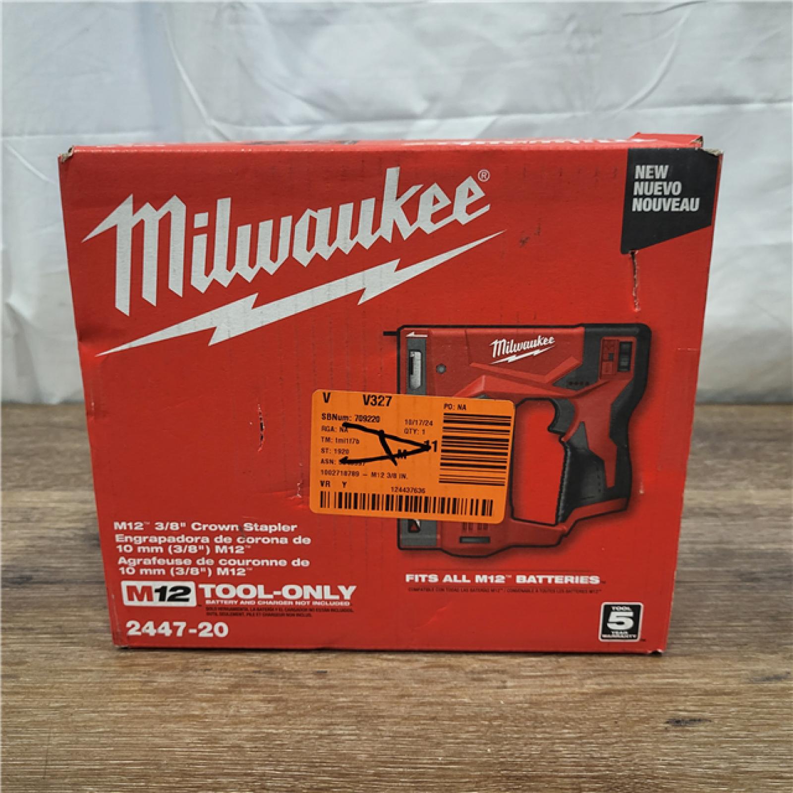 AS-IS Milwaukee Tool M12 3/8  Crown Stapler (Tool Only)