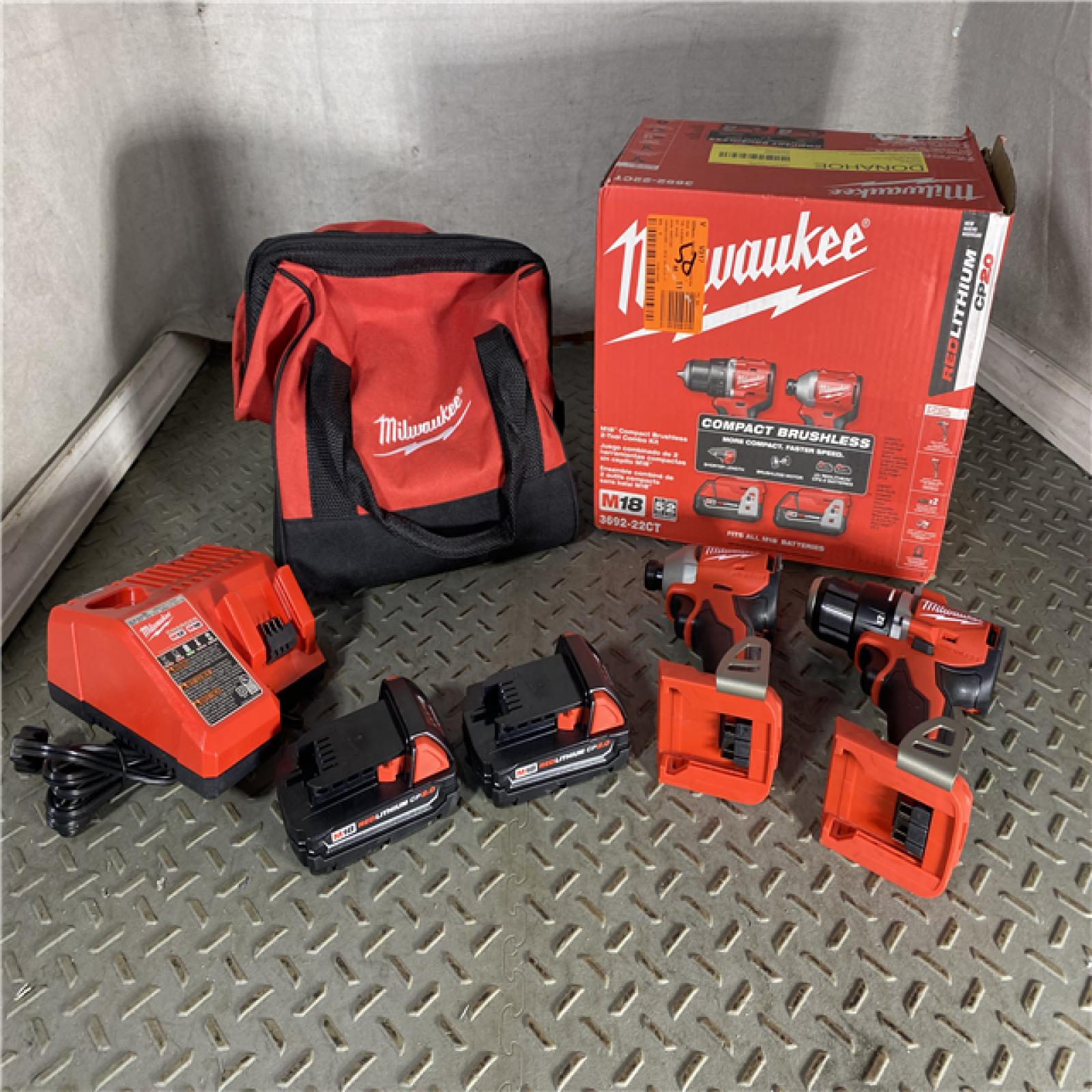 HOUSTON LOCATION - AS-IS Milwaukee M18 Compact Brushless 2-Tool Combo Kit