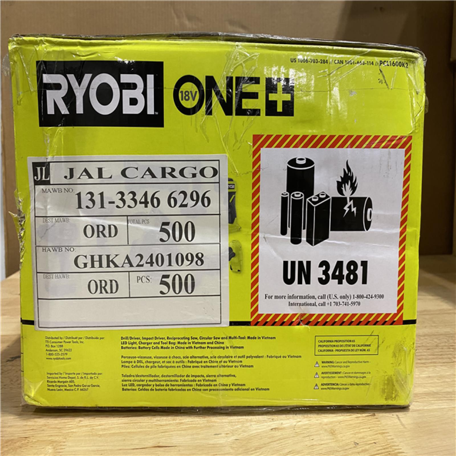 NEW! - RYOBI ONE+ 18V Cordless 6-Tool Combo Kit with 1.5 Ah Battery, 4.0 Ah Battery,