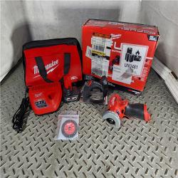 HOUSTON LOCATION - AS-IS (APPEARS LIKE NEW) M12 FUEL 12V 3 in. Lithium-Ion Brushless Cordless Cut Off Saw Kit with One 4.0 Ah Battery Charger and Bag