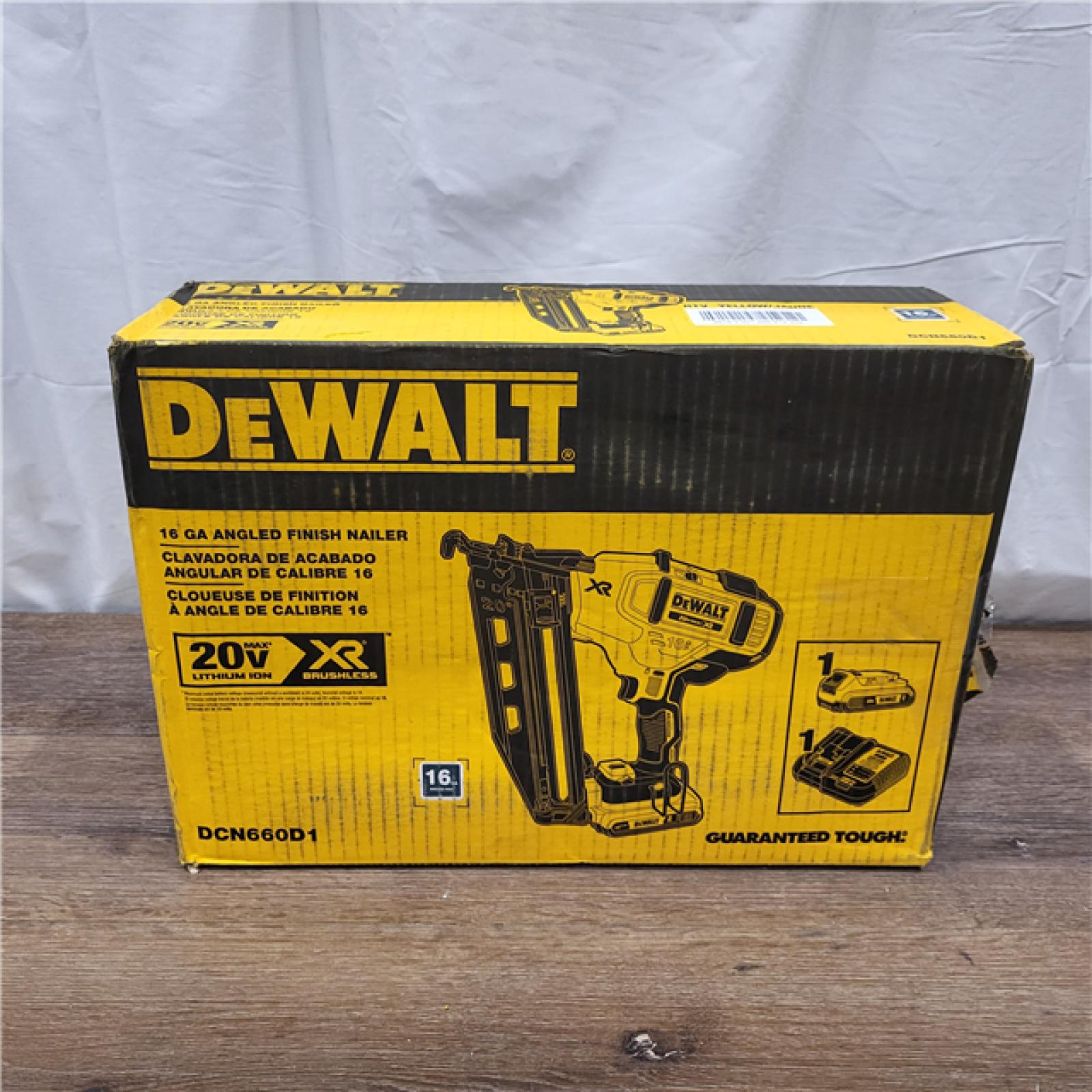 AS-IS DeWalt DCN660D1 20V 16 Gauge Cordless Angled Finish Nailer Kit W/ 2Ah Battery