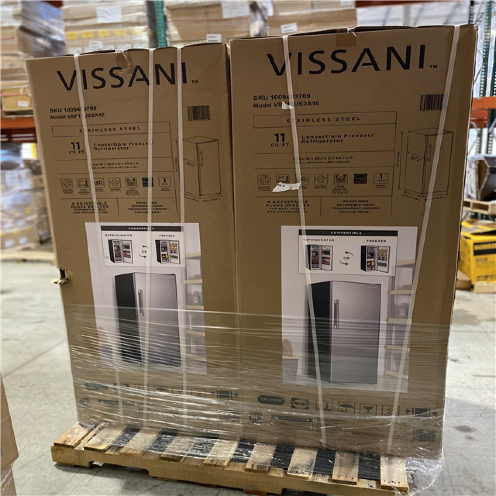 DALLAS LOCATION - Vissani MIXED REFRIGERADOR PALLET - (2 UNITS)