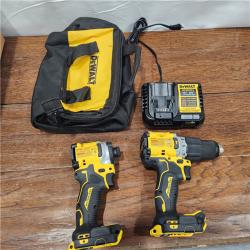 AS-IS 20V MAX XR Hammer Drill and ATOMIC Impact Driver 2 Tool Cordless Combo Kit with (2) 4.0Ah Batteries, Charger, and Bag