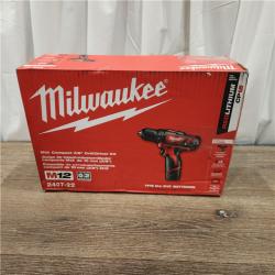 AS-IS M12 12V Lithium-Ion Cordless 3/8 in. Drill/Driver Kit with Two 1.5 Ah Batteries, Charger and Tool Bag