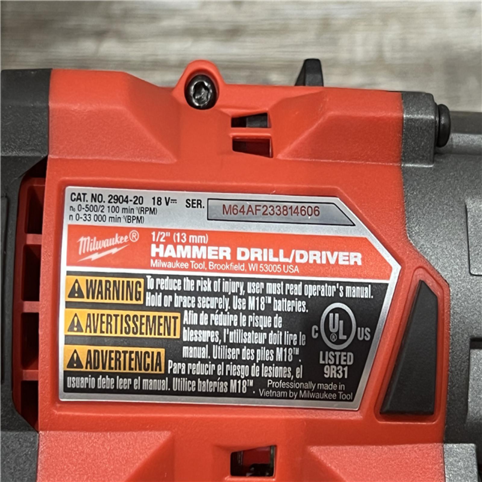 AS-IS MILWAUKEE M18 FUEL 18V Lithium-Ion Brushless Cordless Hammer Drill and Impact Driver Combo Kit (2-Tool) with 2 Batteries