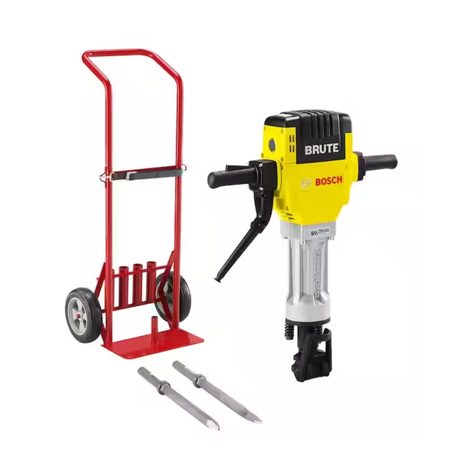 DALLAS LOCATION - Bosch Brute 15 Amp 1-1/8 in. Corded Concrete Portable Electric Hex Breaker Hammer Kit with Cart and 2 Chisels