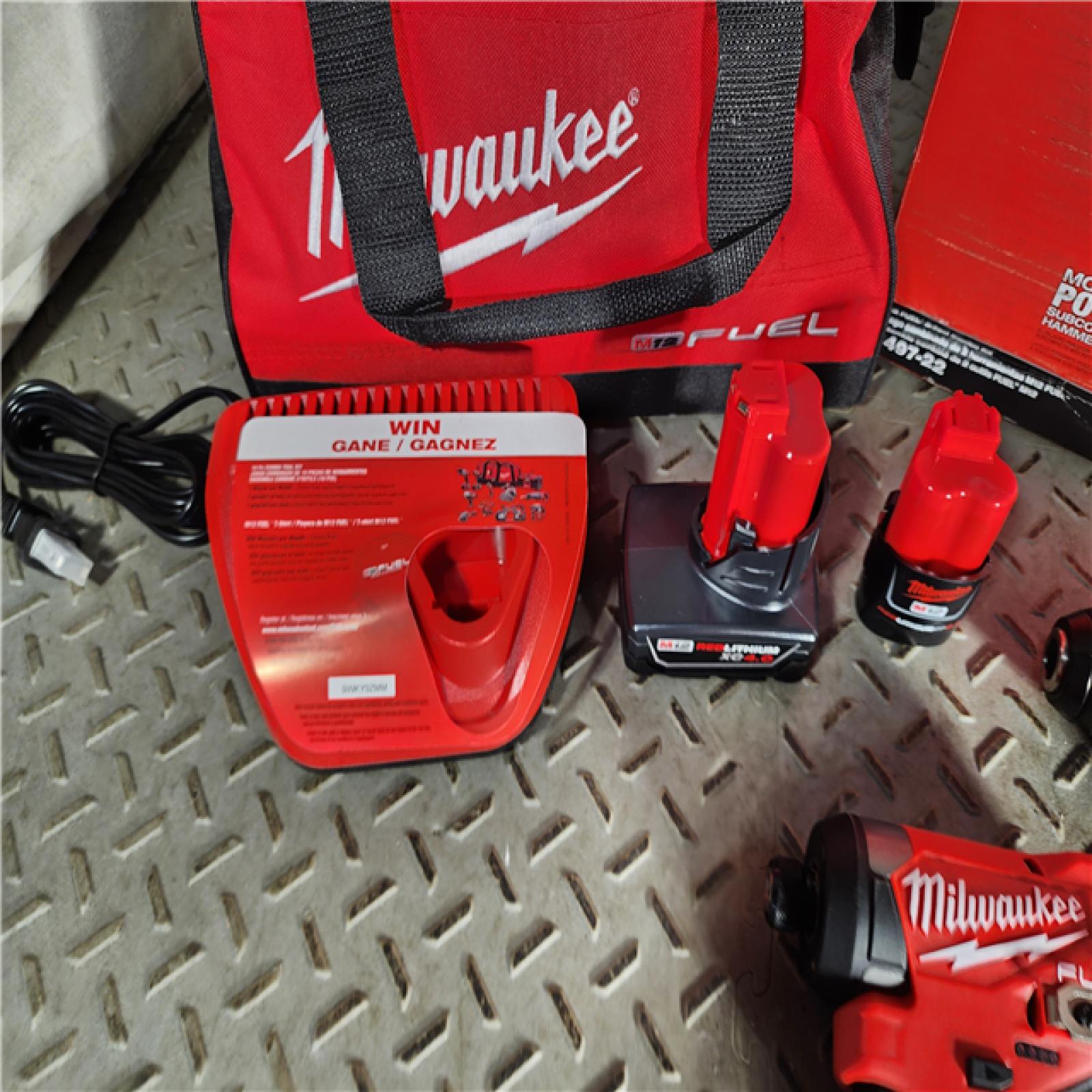 HOUSTON LOCATION - AS-IS Milwaukee 3497-22 12V Brushless Hammer Drill and Impact Driver Combo Kit