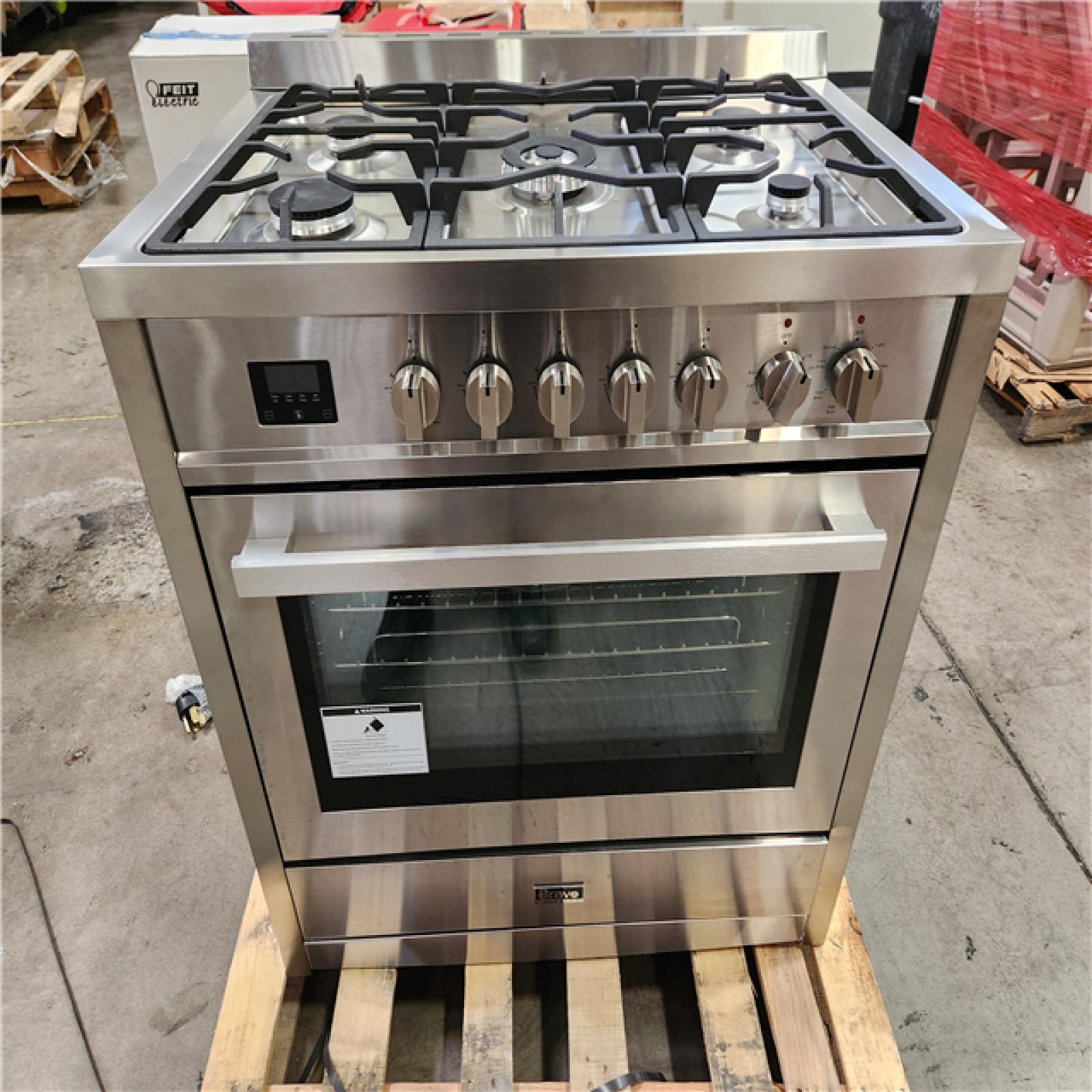 Phoenix Location NEW Bravo KITCHEN 36 in. 5 Burner Dual Fuel Range with Gas Stove and Electric Oven and True Convection Bake Function in Stainless Steel BV361RD