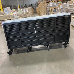 DALLAS LOCATION - Husky Tool Storage Heavy Duty 96 in. W x 24 in. D Matte Black Mobile Workbench Cabinet with Stainless Steel Top