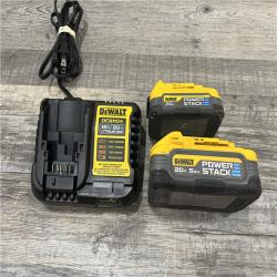 AS-IS DeWalt 20V MAX POWERSTACK DCBP315-2C Lithium-Ion 1.7Ah and 5Ah Battery and Charger Starter Kit 3 Pc