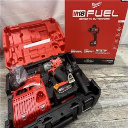 AS-IS Milwaukee 2904-22 Hammer Drill Driver Kit with Batteries  Charger & Tool Case  Red