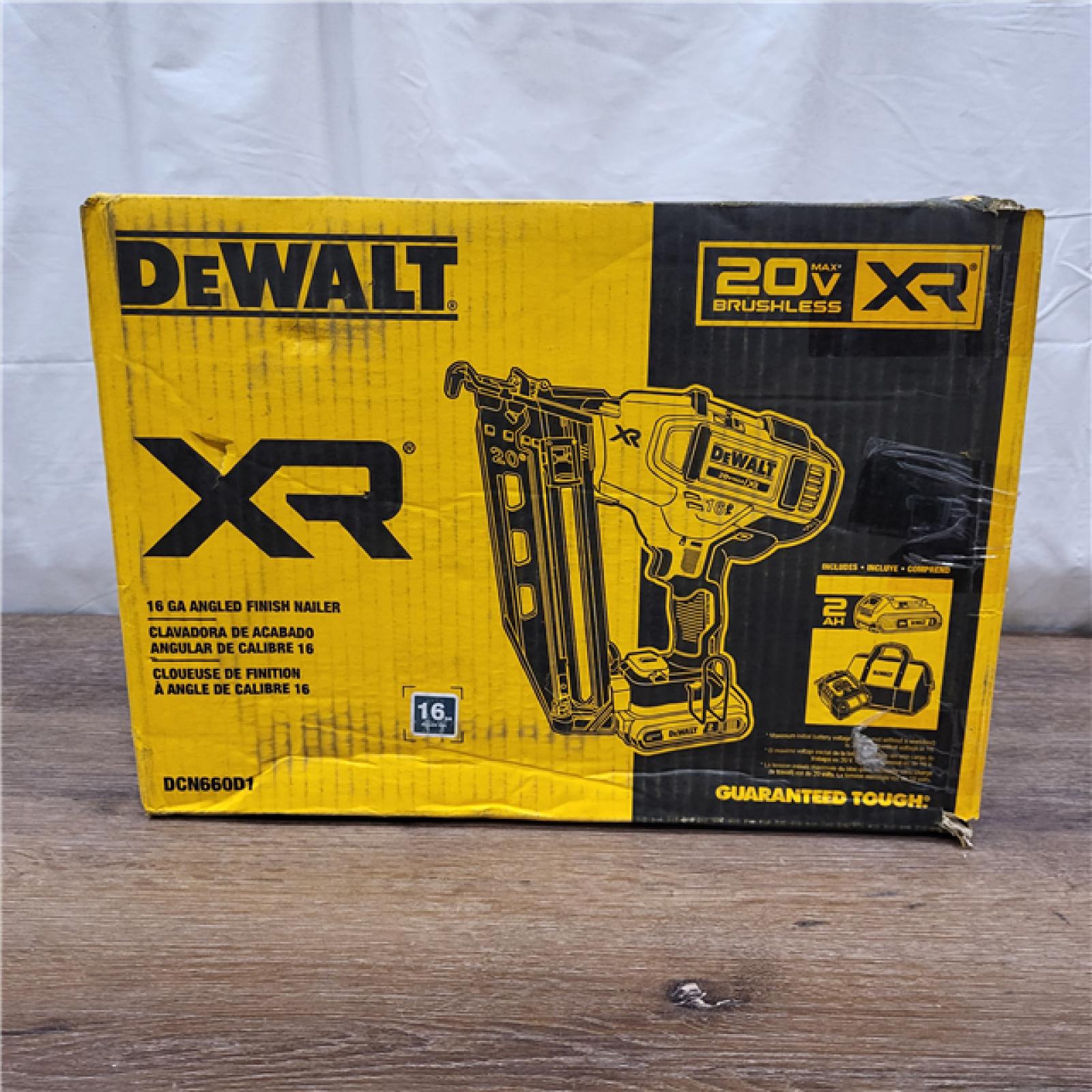 AS-IS DeWalt DCN660D1 20V 16 Gauge Cordless Angled Finish Nailer Kit W/ 2Ah Battery