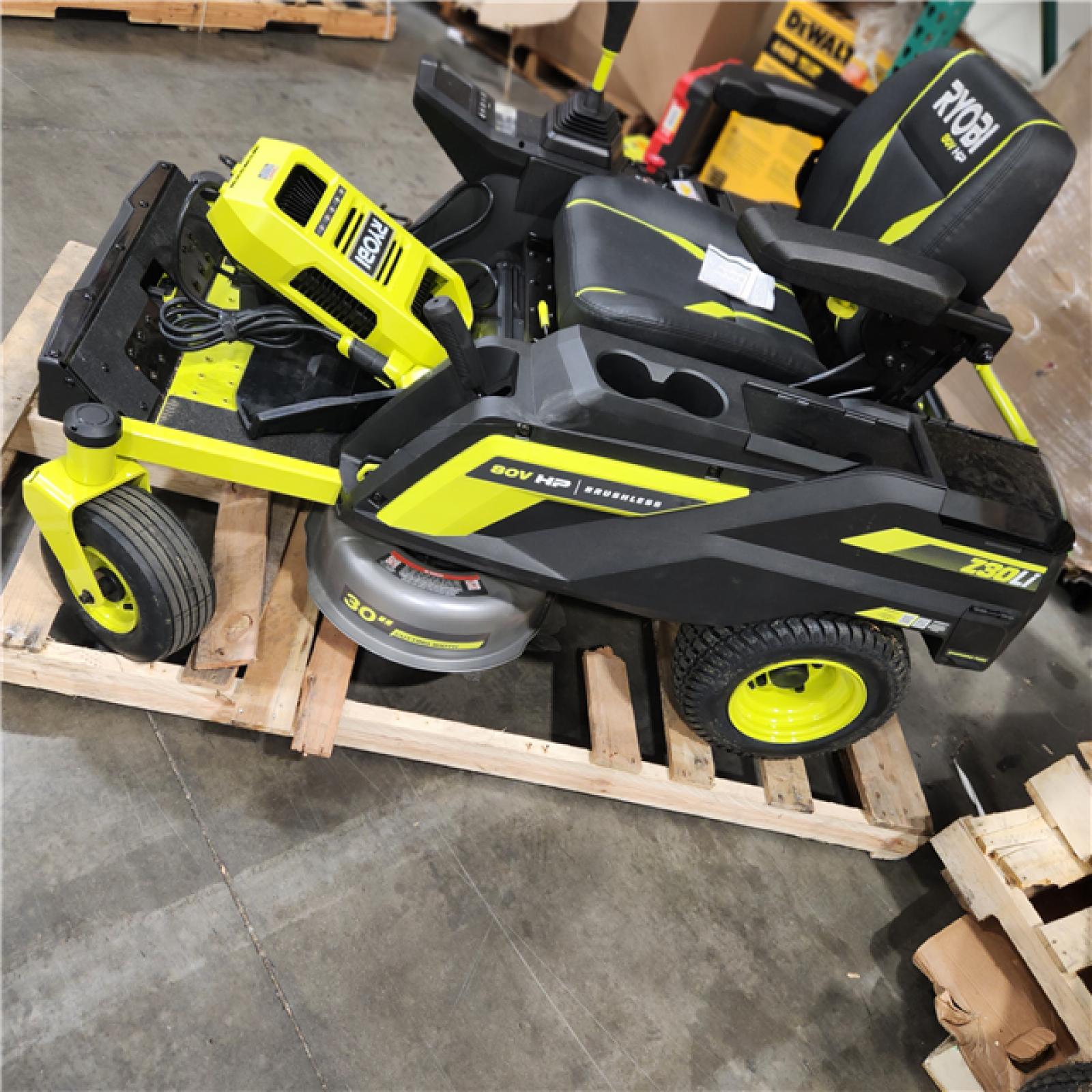 Dallas Location - As-Is RYOBI 80V HP Brushless 30 in. Battery Electric Cordless Zero Turn Riding Mower with (2) 80V 10 Ah Batteries and Charger