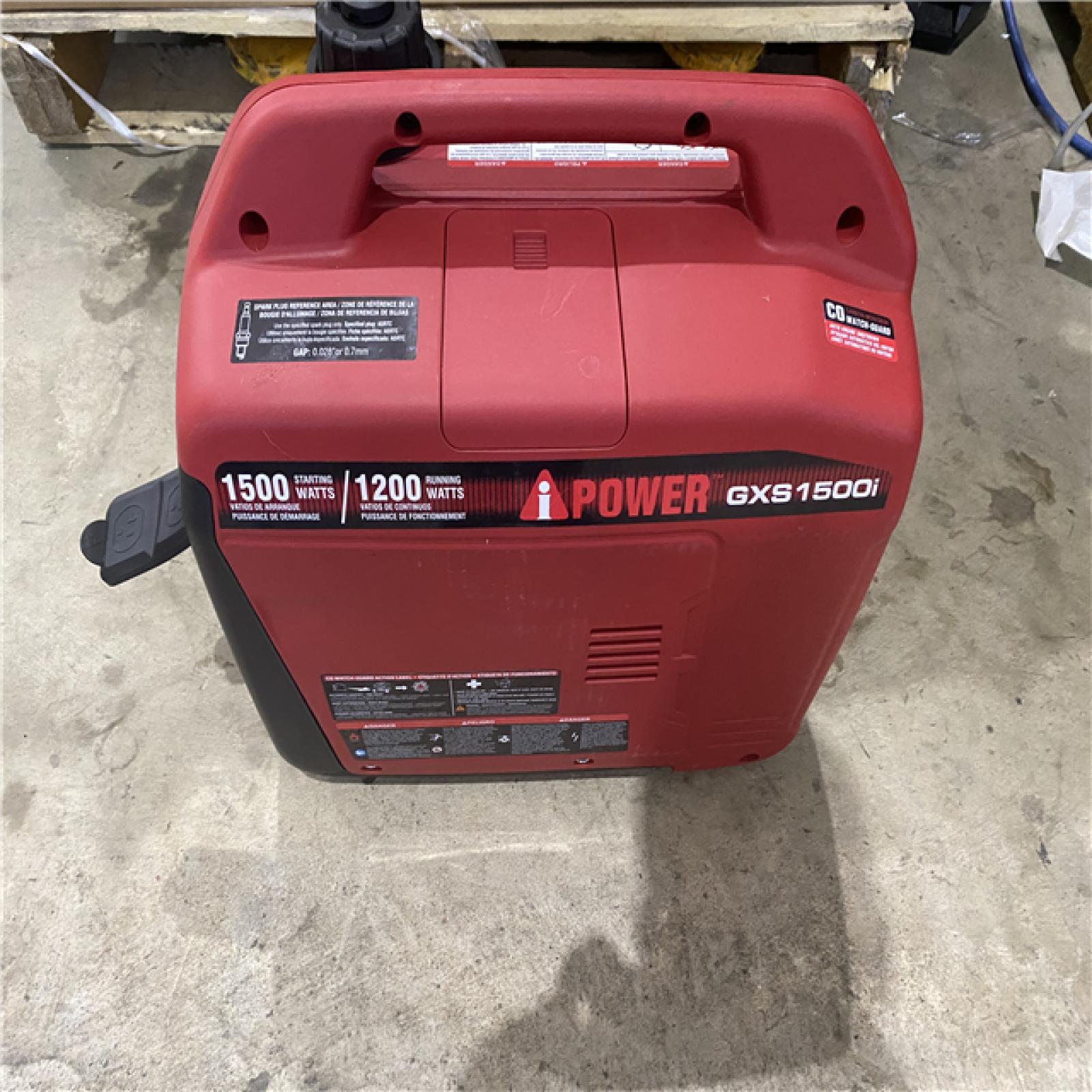 Houston location AS-IS A-ipower 1500-Watt Recoil Start Gasoline Powered Ultra-Light Inverter Generator with 60cc OHV Engine and CO Sensor Shutdown