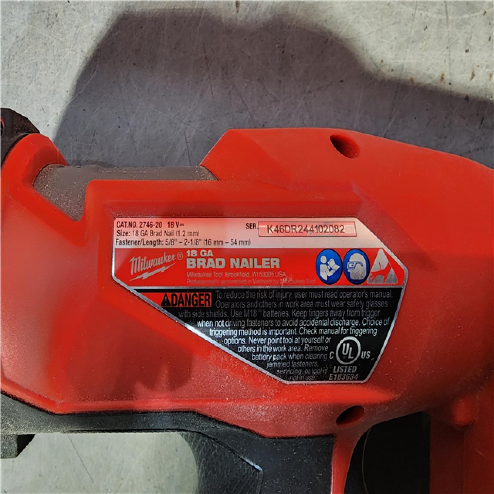 HOUSTON LOCATION - AS-IS Milwaukee M18 Fuel 18V Brushless 18-Gauge Brad Nailer 2746-20 (Bare Tool)