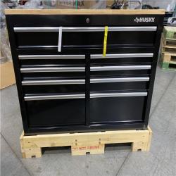 DALLAS LOCATION - Husky Tool Storage 46 in. W Standard Duty Black Mobile Workbench Cabinet with Solid Top Full Length Extension Table