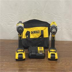 AS-IS DEWALT 20V MAX XR Hammer Drill and ATOMIC Impact Driver 2 Tool Cordless Combo Kit with (2) 4.0Ah Batteries, Charger, and Bag