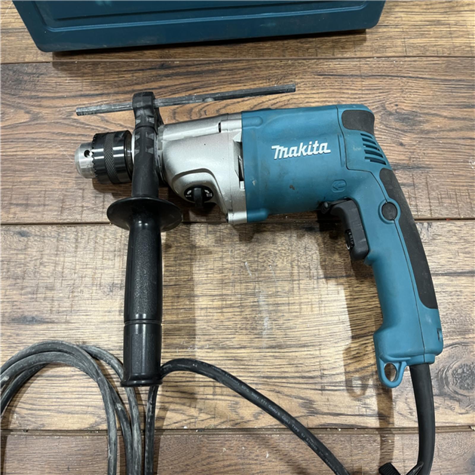 AS-IS Makita Corded Hammer Drill 6.6 Amp 3/4 in Torque Limiter Side Handle Depth Gauge