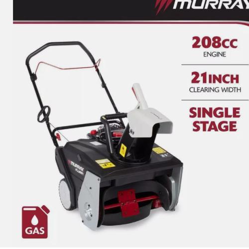 DALLAS LOCATION - NEW! Flurry 21 in. 208 CC Single-Stage Gas Snow Blower