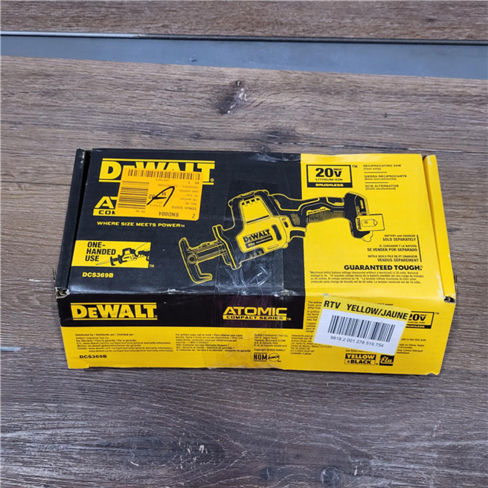 AS-IS Dewalt DCS369B ATOMIC 20V MAX Cordless One-Handed Reciprocating Saw (Tool Only)