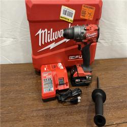 AS-IS Milwaukee 2904-22 Hammer Drill Driver Kit with Batteries  Charger & Tool Case  Red