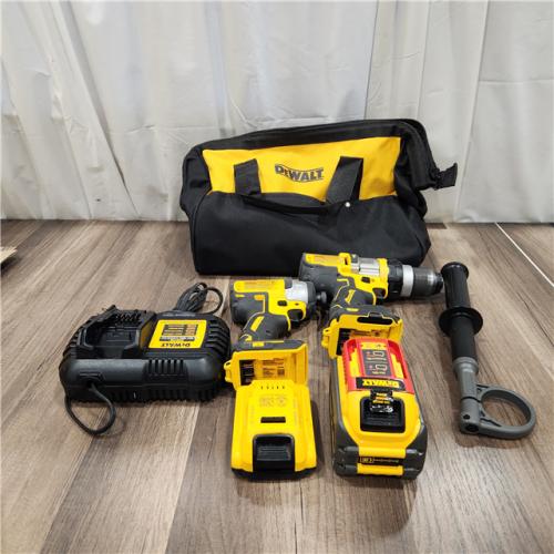 AS IS DEWALT 20V MAX Cordless Brushless Hammer Drill/Driver 2 Tool Combo Kit with FLEXVOLT ADVANTAGE