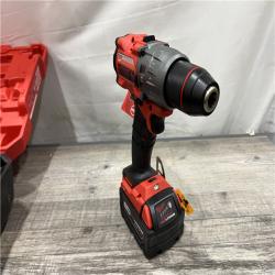 AS-IS Milwaukee 2904-22 Hammer Drill Driver Kit with Batteries  Charger & Tool Case  Red