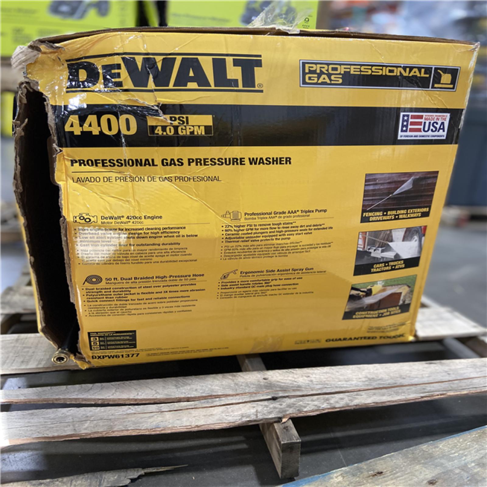 DALLAS LOCATION - DEWALT 4400 PSI 4.0 GPM Cold Water Gas Pressure Washer