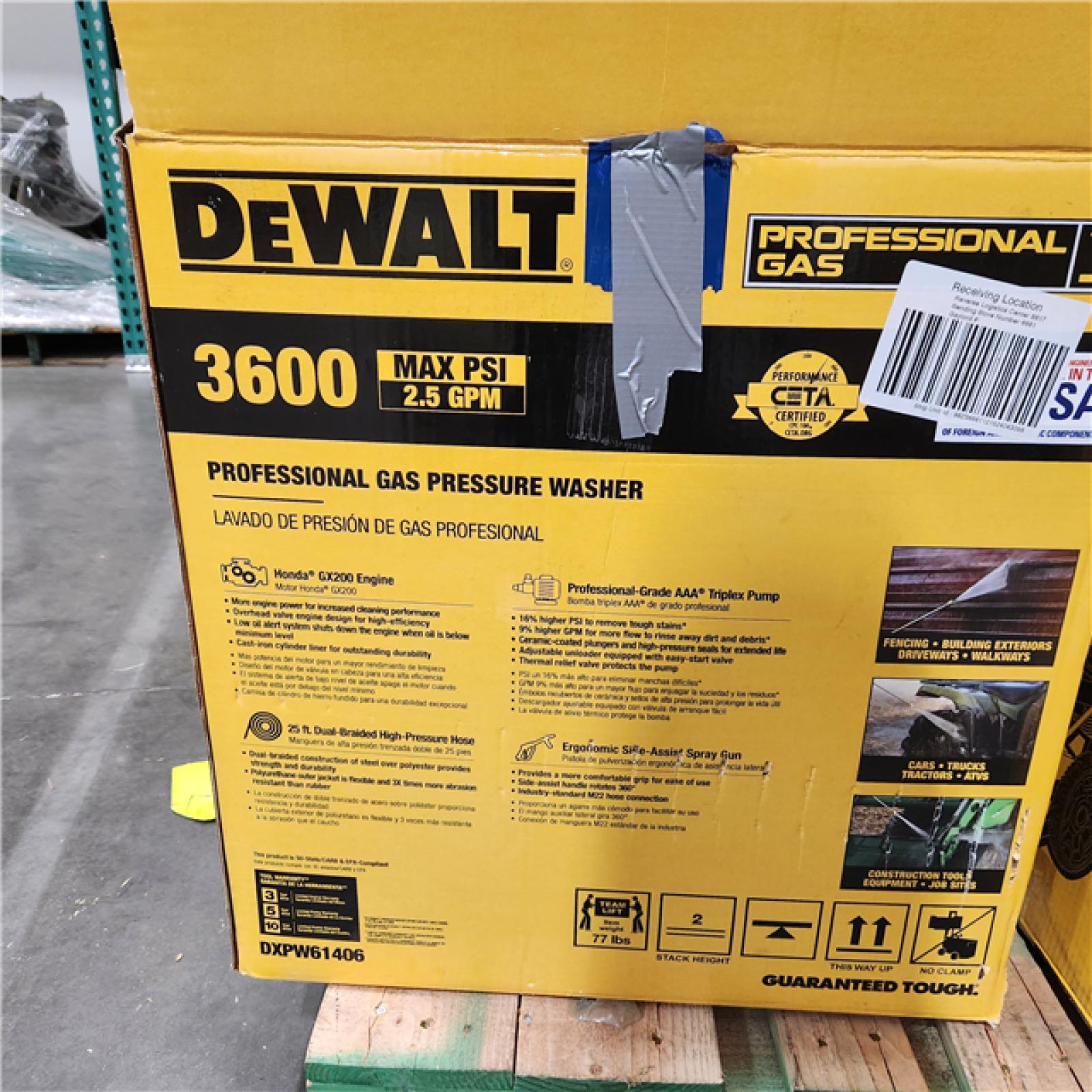 Dallas Location - As-Is DXPW61406 DeWalt Cold Water Pressure Washer