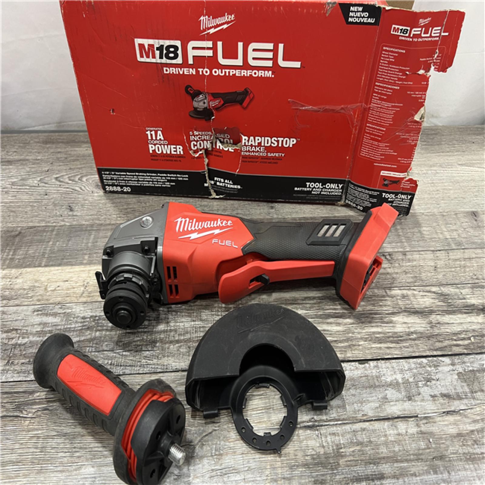 AS-IS MILWAUKEE M18 FUEL 18V Lithium-Ion Brushless Cordless 4-1/2 in./5 in. Grinder with Variable Speed & Paddle Switch (Tool-Only)