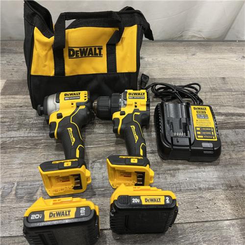 AS-IS DEWALT ATOMIC 20-Volt MAX Lithium-Ion Cordless Combo Kit (2-Tool) with (2) 2.0Ah Batteries, Charger and Bag