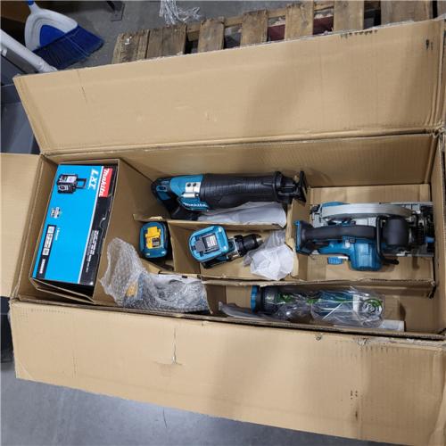 AS-IS 18V 5.0Ah LXT Brushless 7-Piece Kit(Hammer Driver-Drill, Impact Driver, ReciproSaw, Circ Saw, Grinder, Radio, Light)