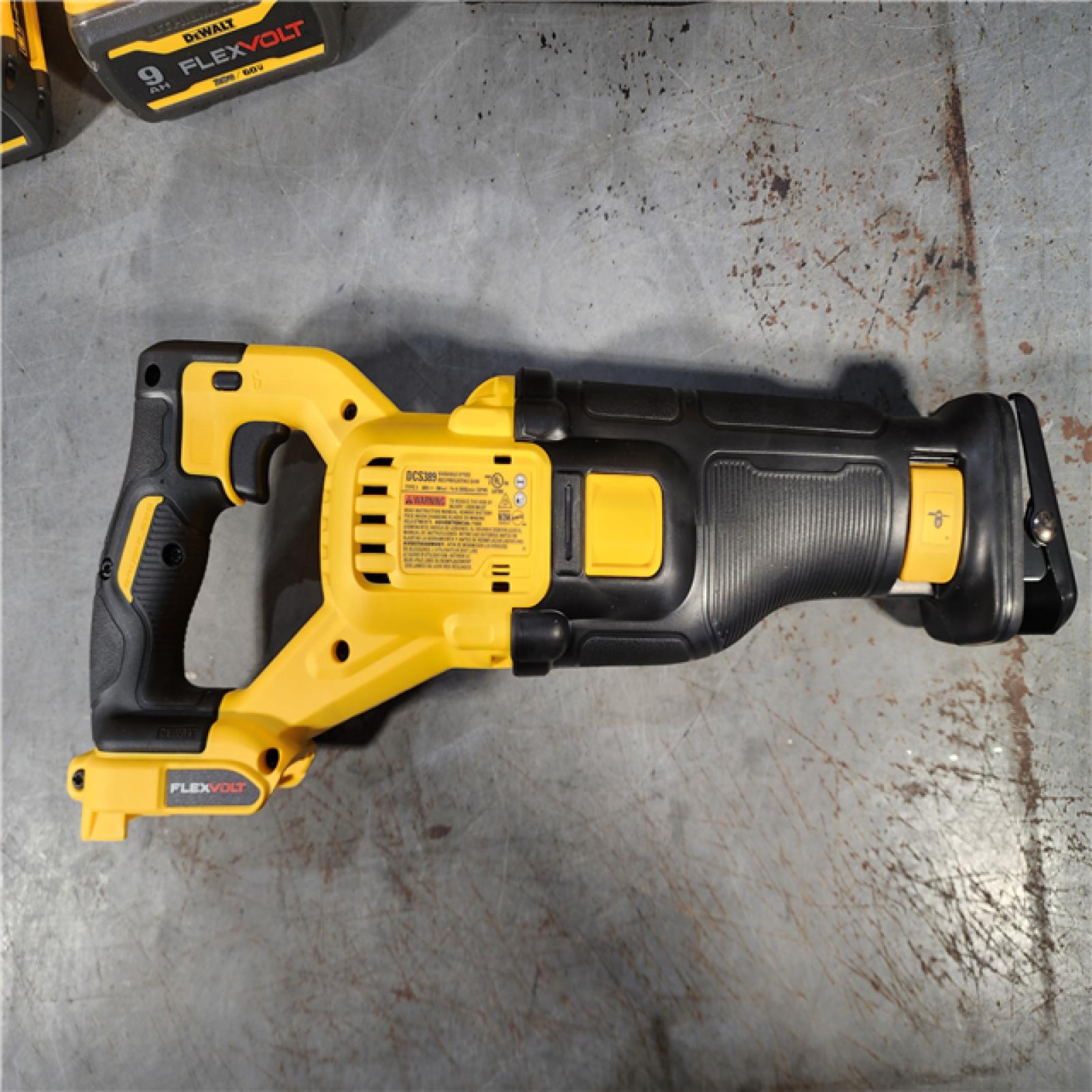 HOUSTON LOCATION - AS-IS (APPEARS LIKE NEW) DEWALT FLEXVOLT 60-Volt MAX Cordless Brushless Reciprocating Saw with (2) FLEXVOLT 9.0Ah Batteries