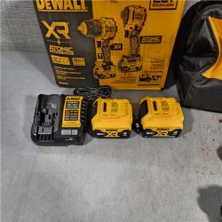 HOUSTON LOCATION - AS-IS DEWALT 20V MAX XR Hammer Drill and ATOMIC Impact Driver 2 Tool Cordless Combo Kit with (2) 4.0Ah Batteries, Charger, and Bag