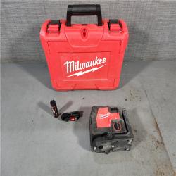 HOUSTON LOCATION - AS-IS MILWAUKEE100 Ft. REDLITHIUM Lithium-Ion USB Green Rechargeable Cross Line Laser Level (No Charger)