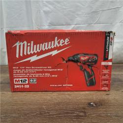 AS-IS Milwaukee 2401-22 - M12 12V Cordless Screwdriver Kit