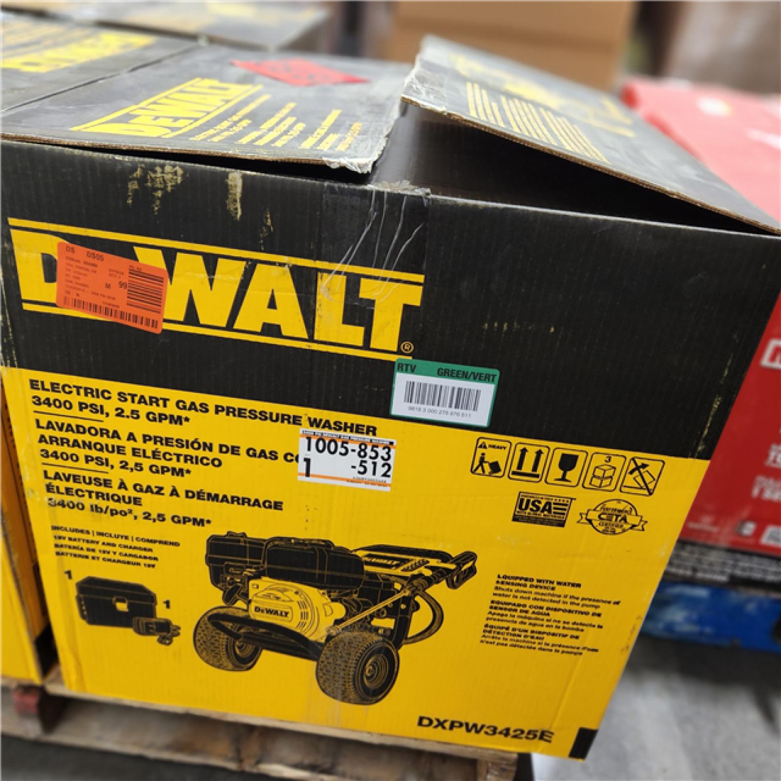 Dallas Location - As-Is DeWalt DXPW3425E 3400 PSI Gas Powered Pressure Washers-Appears Like New Condition