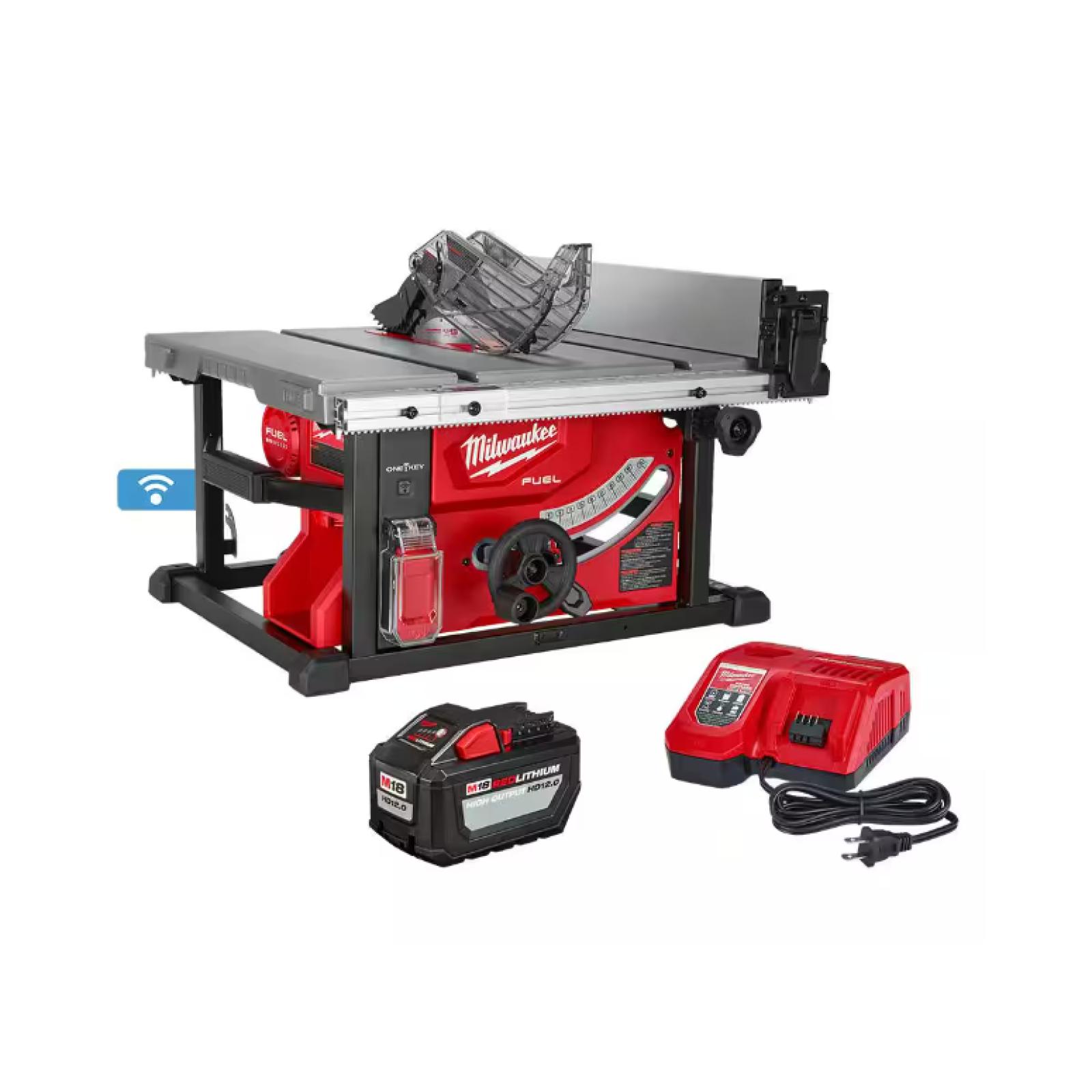 NEW! - Milwaukee M18 FUEL ONE-KEY 18- volt Lithium-Ion Brushless Cordless 8-1/4 in. Table Saw Kit W/(1) 12.0Ah Battery & Rapid Charger