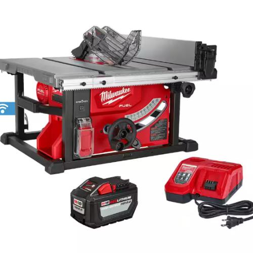 NEW! - Milwaukee M18 FUEL ONE-KEY 18- volt Lithium-Ion Brushless Cordless 8-1/4 in. Table Saw Kit W/(1) 12.0Ah Battery & Rapid Charger