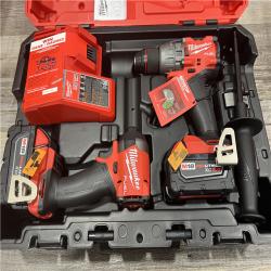 AS-IS MILWAUKEE M18 FUEL 18V Lithium-Ion Brushless Cordless Hammer Drill and Impact Driver Combo Kit (2-Tool) with 2 Batteries