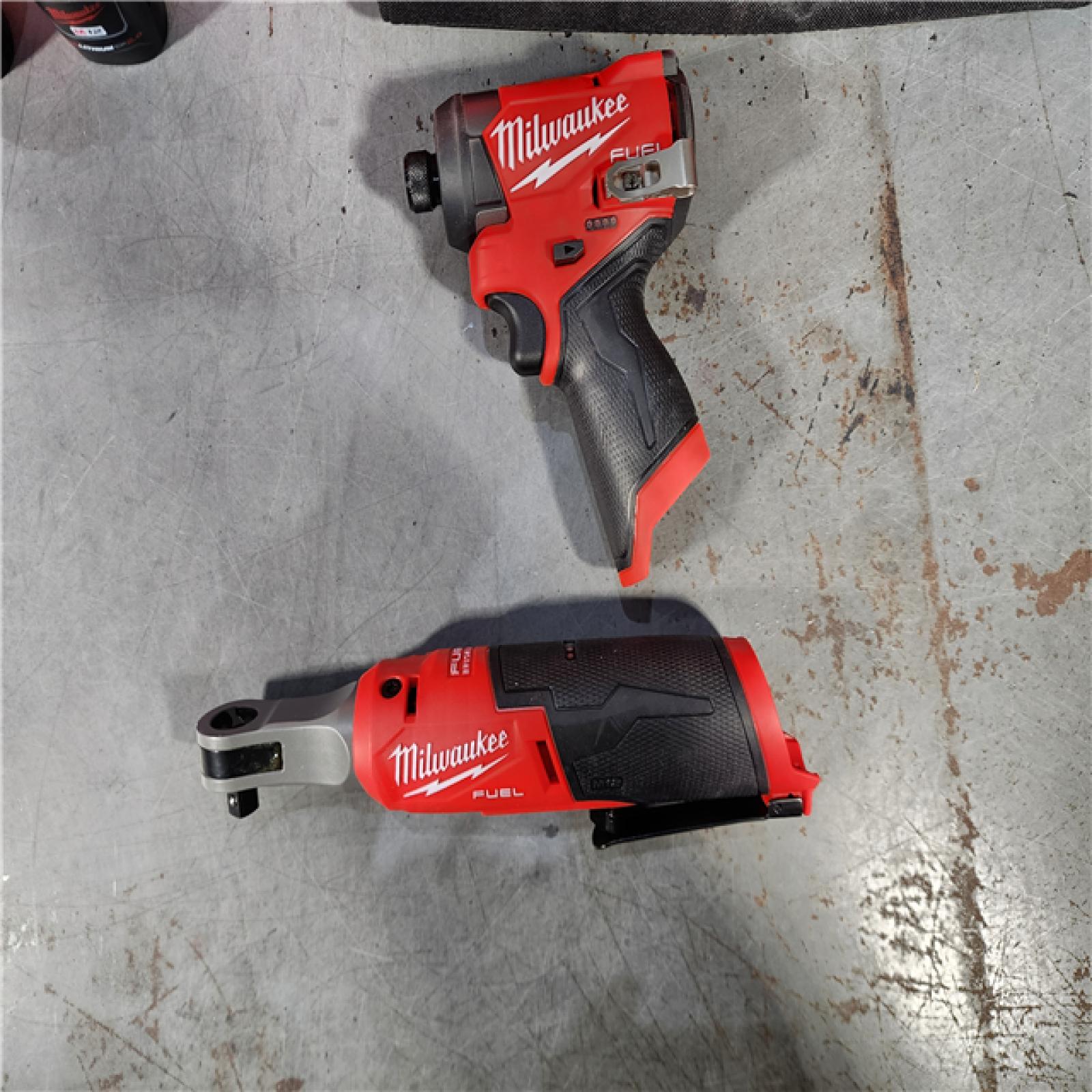 HOUSTON LOCATION - AS-IS Milwaukee 3453-22HSR M12 FUEL 12V Lithium-Ion Cordless 3/8 in. Ratchet and 1/4 in. Impact Driver Kit