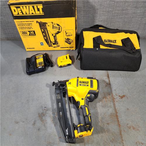 HOUSTON LOCATION - AS-IS DeWalt DCN660D1 20V 16 Gauge Cordless Angled Finish Nailer Kit W/ 2Ah Battery