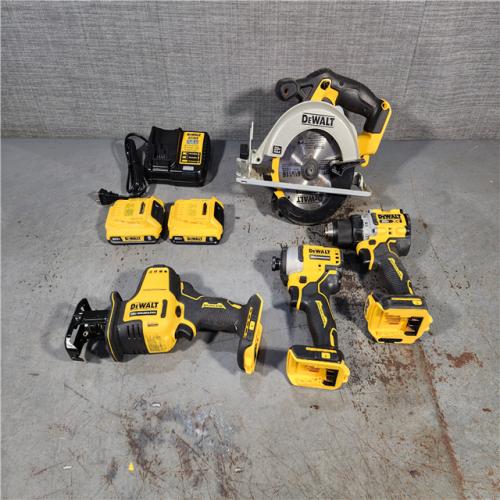 HOUSTON LOCATION - AS-IS DEWALT 4 TOOL COMBO KIT W/ (2) BATTERY & CHARGER