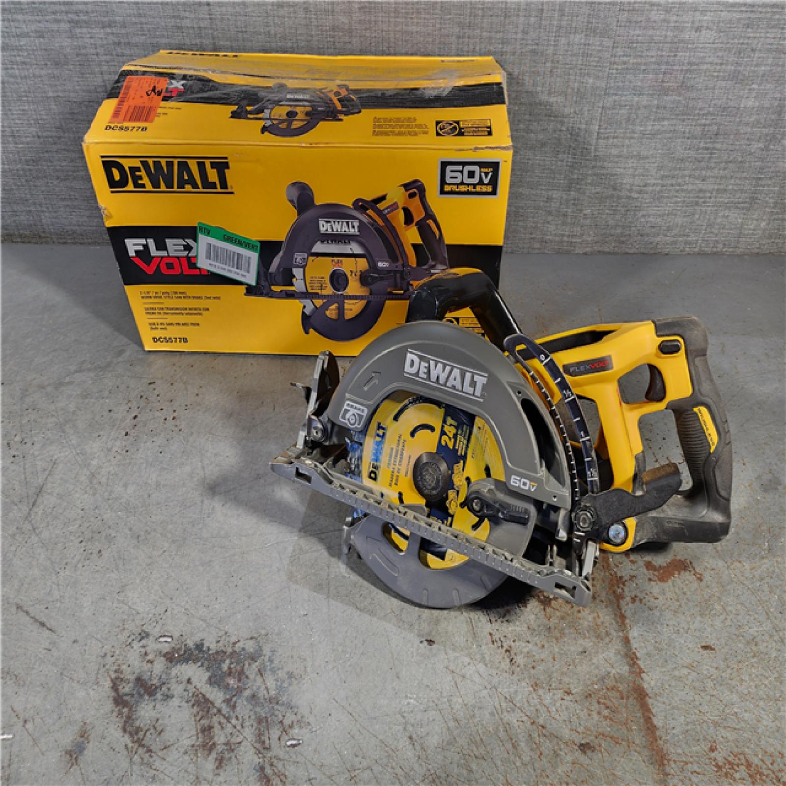 HOUSTON LOCATION - AS-IS DEWALT FLEXVOLT 60V MAX Cordless Brushless 7-1/4 in. Wormdrive Style Circular Saw (Tool Only)