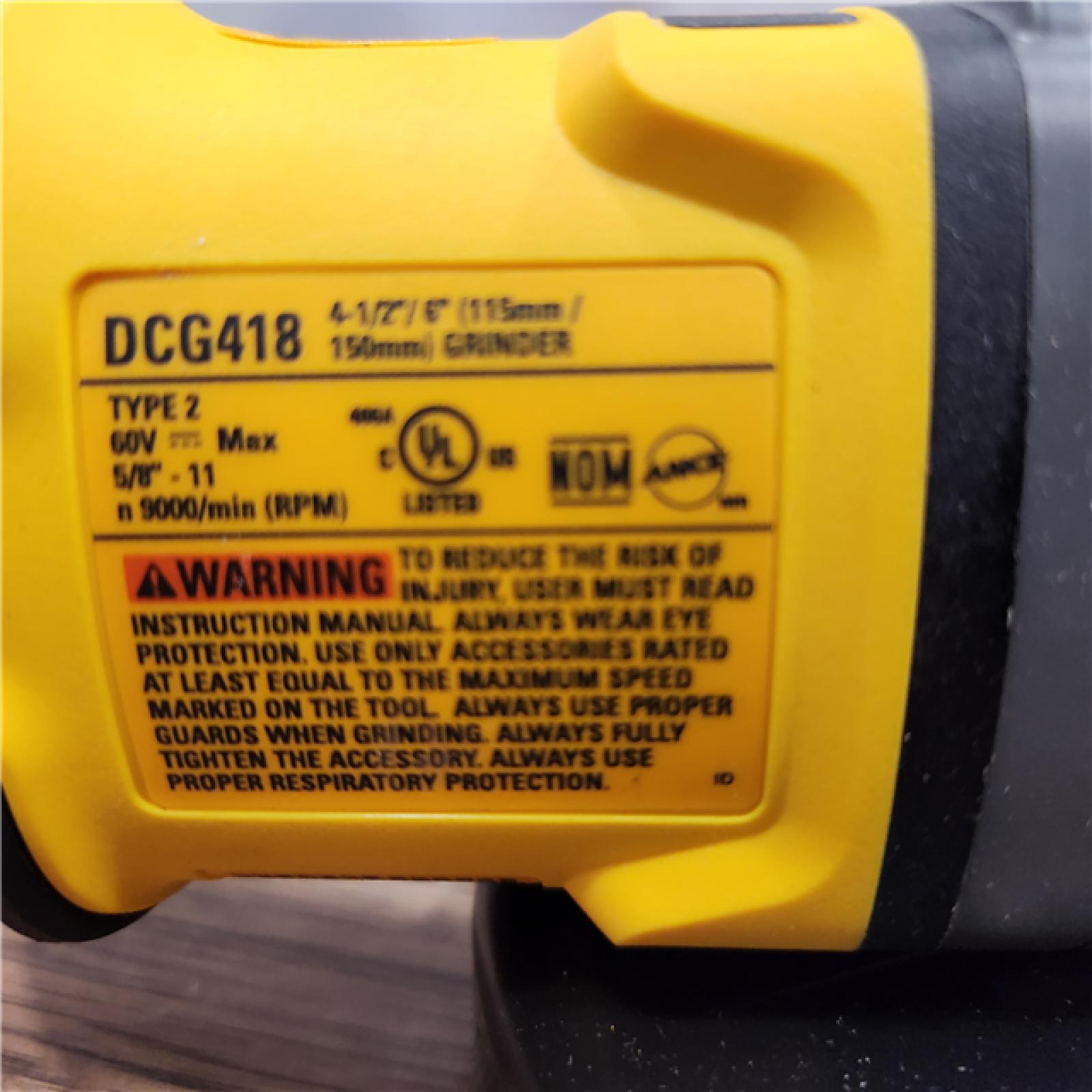 AS-IS DeWalt FLEXVOLT 60V MAX Cordless Grinder  4.5 - 6   9000 RPM  1 EA (115-DCG418B)