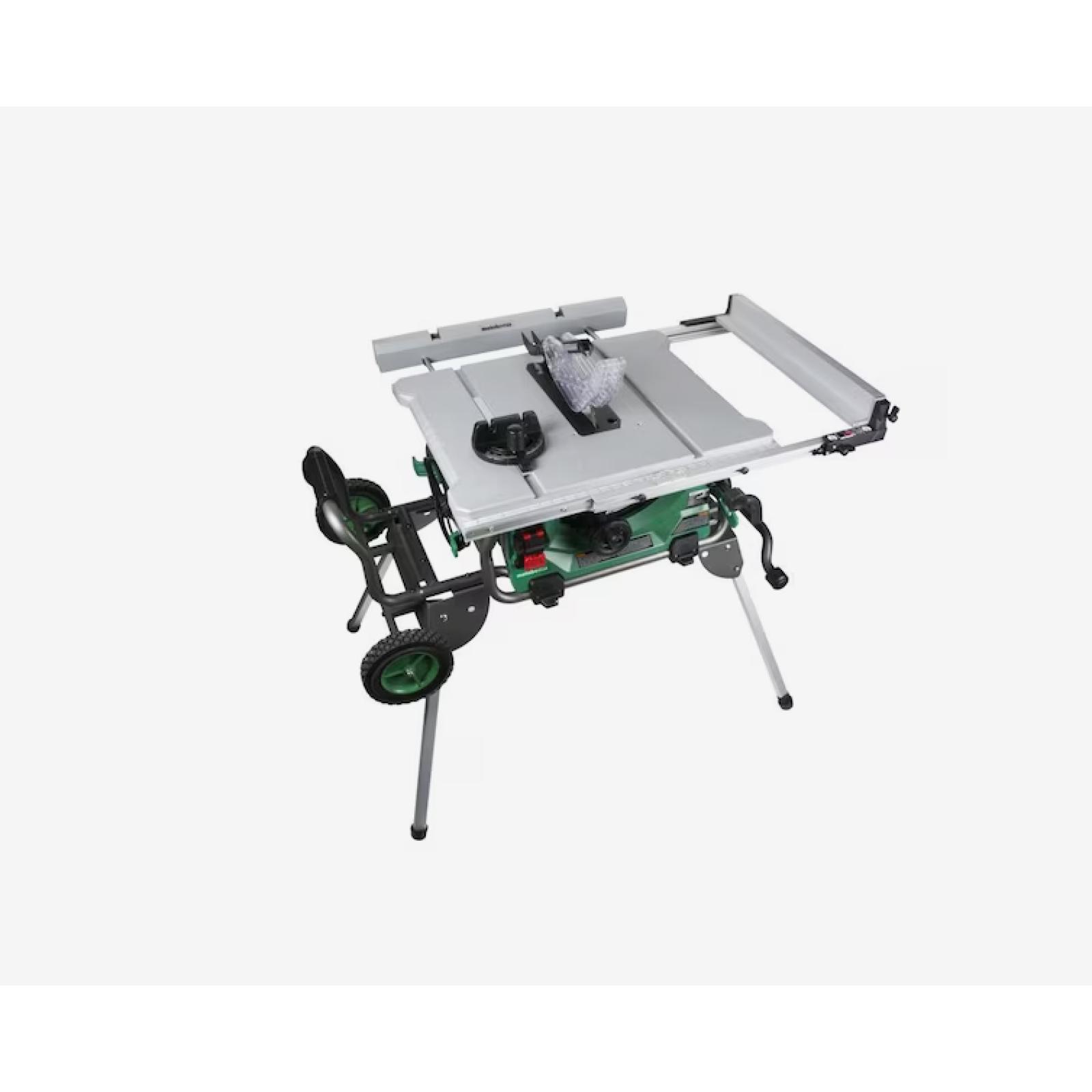 DALLAS LOCATION - Metabo HPT 10-in 15-Amp Table Saw with Micro Adjust Rip Fence and Caster Platform - 10 inch Jobsite Table Saw