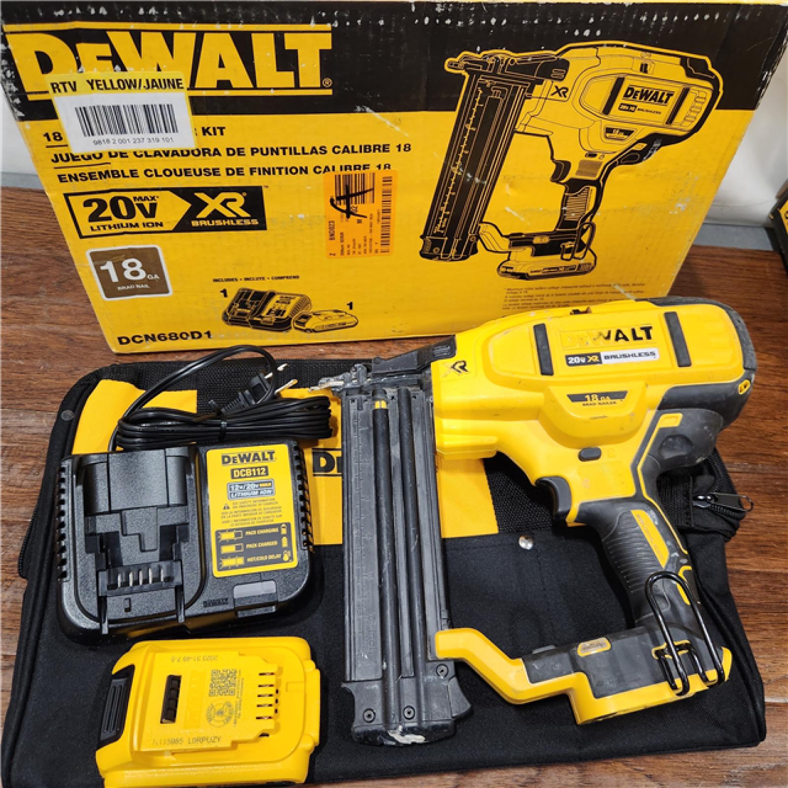 AS-IS DEWALT 20V MAX XR 18 Gauge Brad Nailer Kit