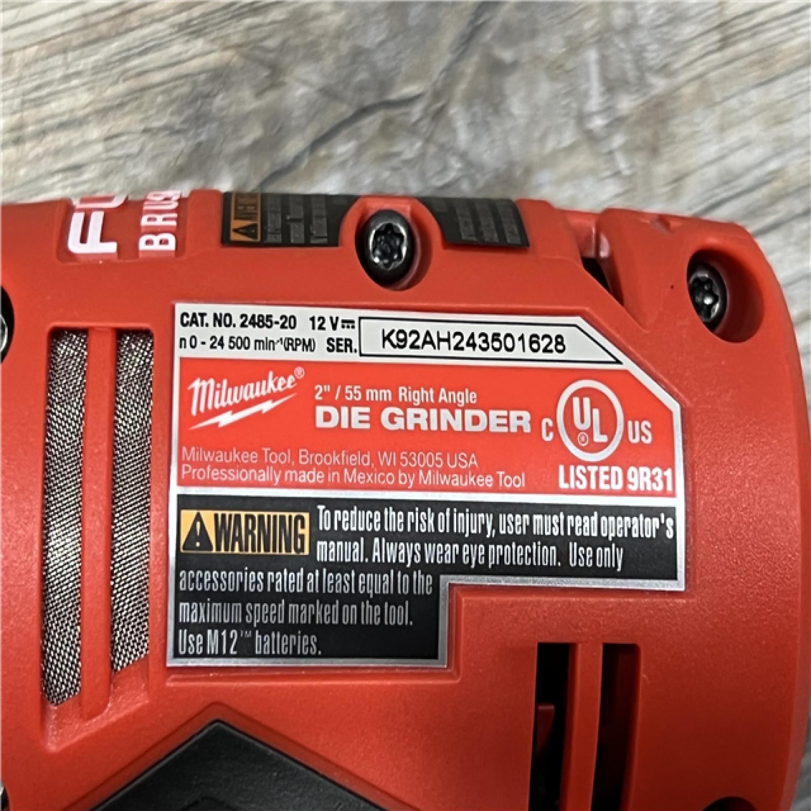 AS-IS Milwaukee M12 FUEL Brushless Cordless 1/4 in. Right Angle Die Grinder (Tool Only)