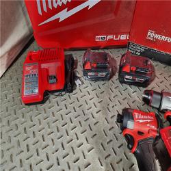 HOUSTON LOCATION - AS-IS (APPEARS LIKE NEW) M18 FUEL 18V Lithium-Ion Brushless Cordless Hammer Drill and Impact Driver Combo Kit (2-Tool) with 2 Batteries